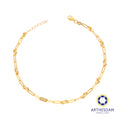 Arthesdam Jewellery 916 Gold Paperclip with Disco Ball Anklet