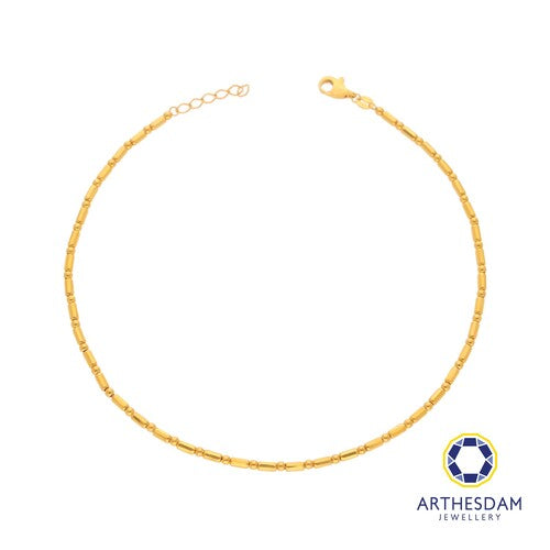 Arthesdam Jewellery 916 Gold Round Ball and Tube Anklet
