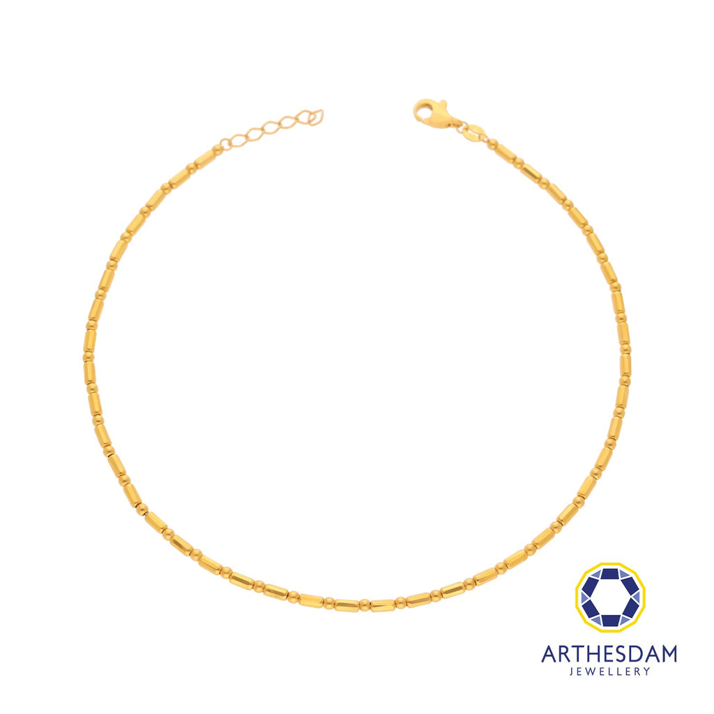 Arthesdam Jewellery 916 Gold Round Ball and Tube Anklet