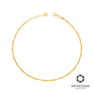 Arthesdam Jewellery 916 Gold Triple Ball and Tube Anklet