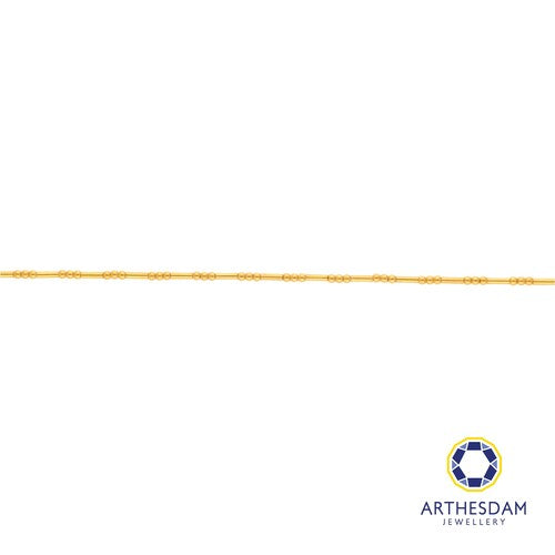 Arthesdam Jewellery 916 Gold Triple Ball and Tube Anklet