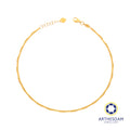 Arthesdam Jewellery 916 Gold Triple Ball and Tube Anklet