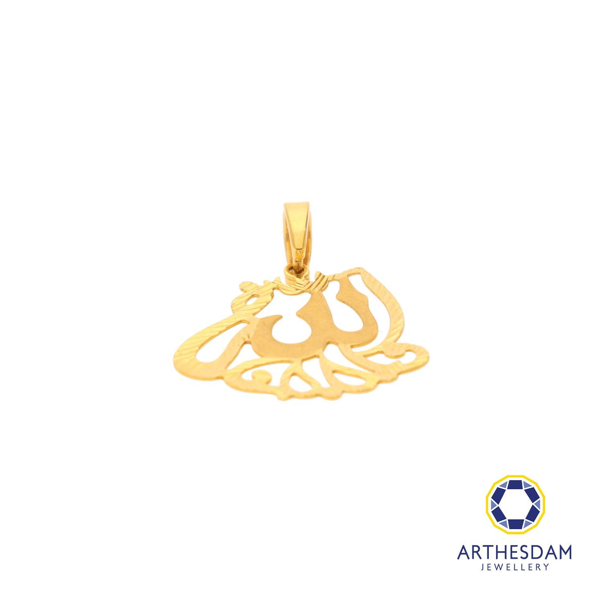 Arthesdam Jewellery 916 Gold Calligraphy Allah Pendant