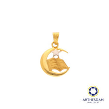 Load image into Gallery viewer, Arthesdam Jewellery 916 Gold Crescent Quran Blessing Pendant
