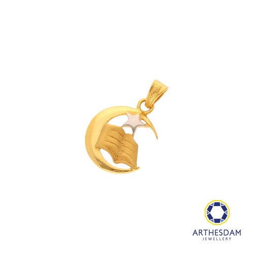 Arthesdam Jewellery 916 Gold Crescent Quran Blessing Pendant