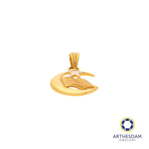 Arthesdam Jewellery 916 Gold Crescent Quran Blessing Pendant
