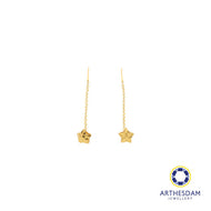 Arthesdam Jewellery 916 Gold Tiny Star Dangling Threader Earrings