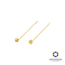 Load image into Gallery viewer, Arthesdam Jewellery 916 Gold Tiny Star Dangling Threader Earrings

