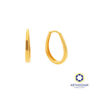 Arthesdam Jewellery 916 Gold Teardrop Oval Hoop Earrings
