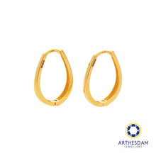 Load image into Gallery viewer, Arthesdam Jewellery 916 Gold Teardrop Oval Hoop Earrings
