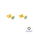 Arthesdam Jewellery 916 Gold Tiny Blue Hearts Earrings