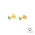 Arthesdam Jewellery 916 Gold Tiny Blue Hearts Earrings