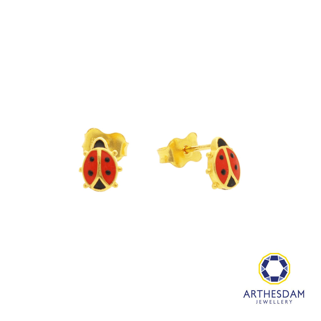Arthesdam Jewellery 916 Gold Tiny Ladybug Earrings