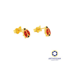 Load image into Gallery viewer, Arthesdam Jewellery 916 Gold Tiny Ladybug Earrings
