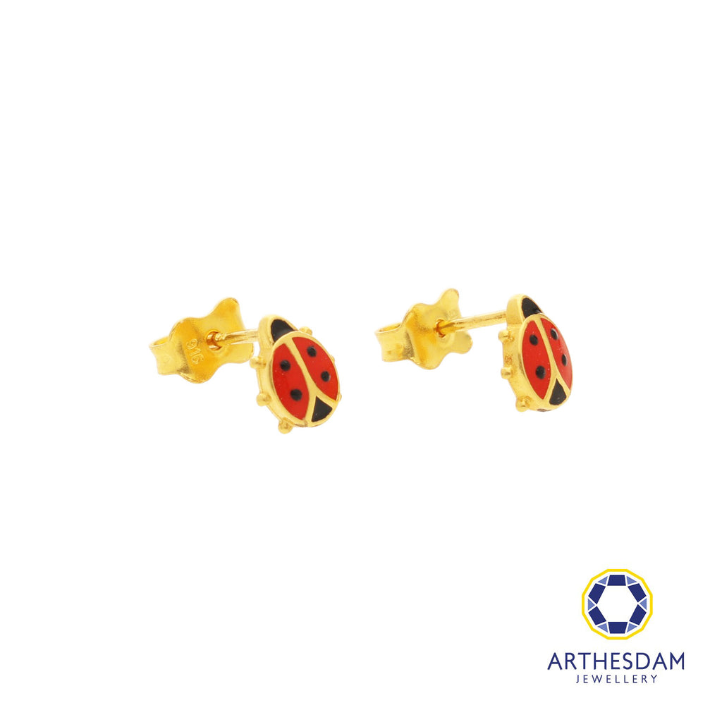 Arthesdam Jewellery 916 Gold Tiny Ladybug Earrings