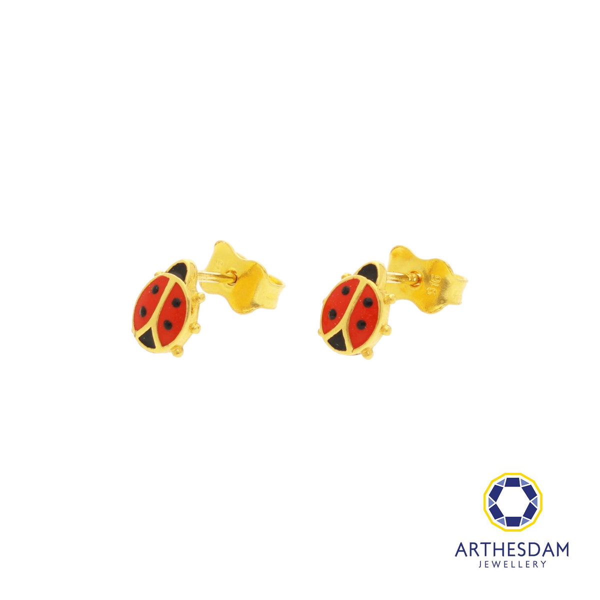 Arthesdam Jewellery 916 Gold Tiny Ladybug Earrings