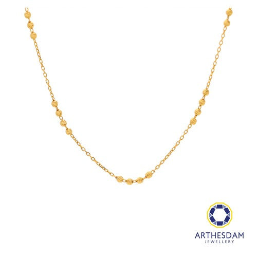 Arthesdam Jewellery 916 Gold Polo with Faceted Balls Chain