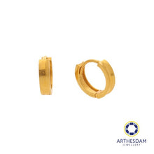 Load image into Gallery viewer, Arthesdam Jewellery 916 Gold Curve in Hoop Earrings
