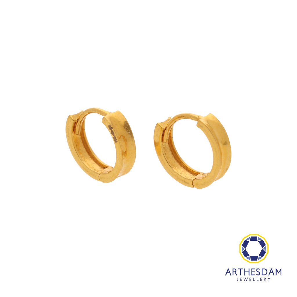 Arthesdam Jewellery 916 Gold Curve in Hoop Earrings
