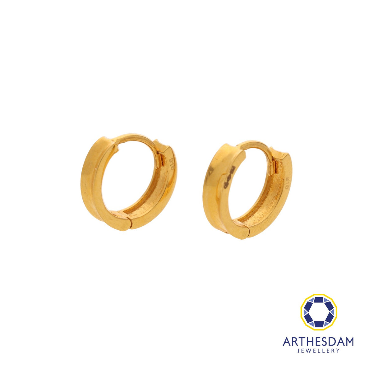 Arthesdam Jewellery 916 Gold Curve in Hoop Earrings