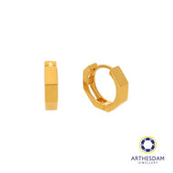 Arthesdam Jewellery 916 Gold Thick Hexagon Hoop Earrings