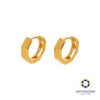 Arthesdam Jewellery 916 Gold Thick Hexagon Hoop Earrings