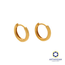 Load image into Gallery viewer, Arthesdam Jewellery 916 Gold Round Classic Hoop Earrings
