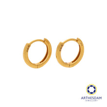 Load image into Gallery viewer, Arthesdam Jewellery 916 Gold Round Classic Hoop Earrings

