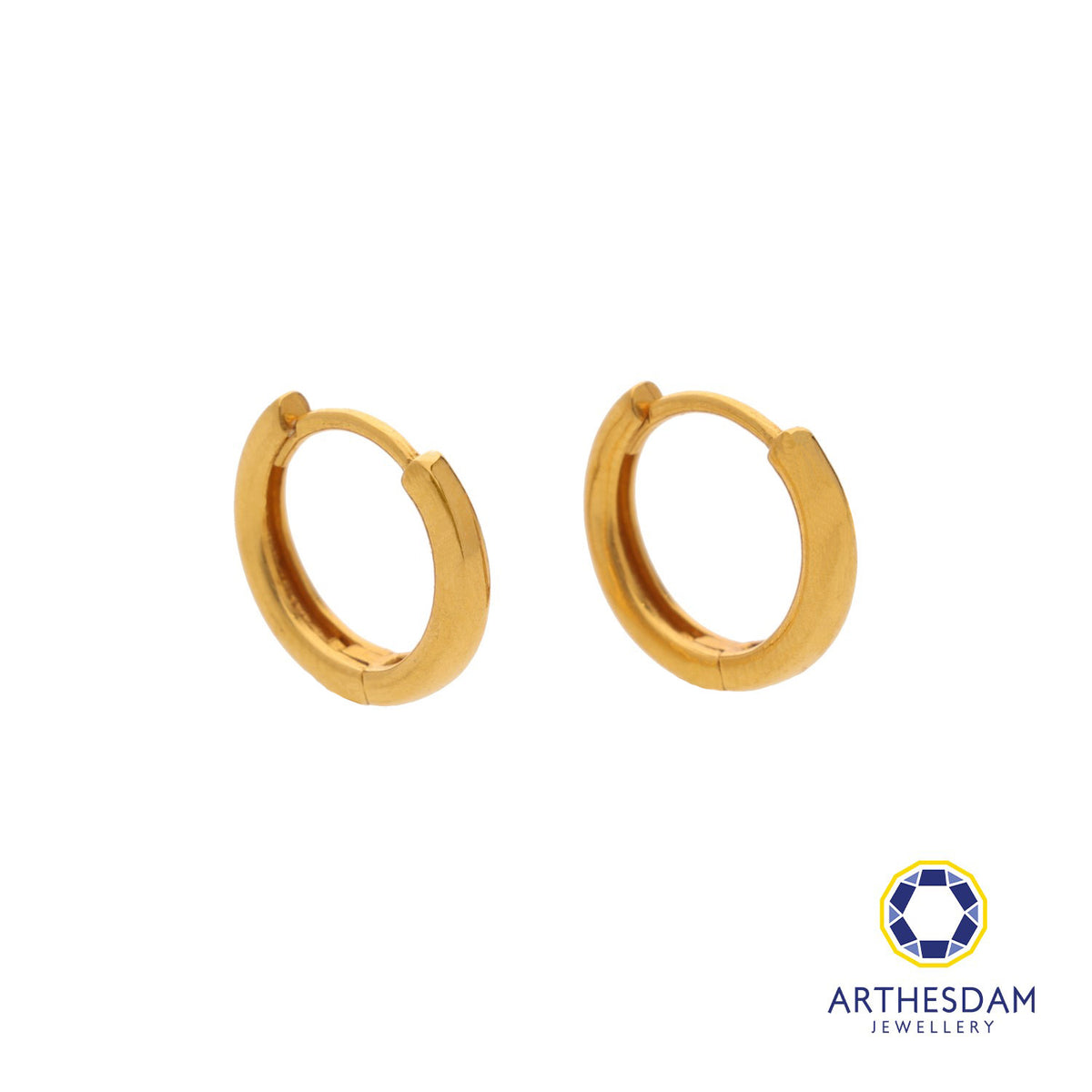Arthesdam Jewellery 916 Gold Round Classic Hoop Earrings