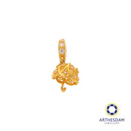 Arthesdam Jewellery 916 Gold Umbrella with Pink Stones Charm