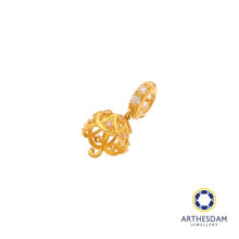 Load image into Gallery viewer, Arthesdam Jewellery 916 Gold Umbrella with Pink Stones Charm
