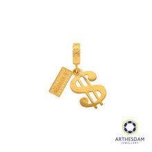 Load image into Gallery viewer, Arthesdam Jewellery 916 Gold Getting Richer Dollar Sign Charm
