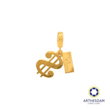 Load image into Gallery viewer, Arthesdam Jewellery 916 Gold Getting Richer Dollar Sign Charm
