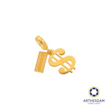 Load image into Gallery viewer, Arthesdam Jewellery 916 Gold Getting Richer Dollar Sign Charm
