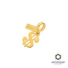 Load image into Gallery viewer, Arthesdam Jewellery 916 Gold Getting Richer Dollar Sign Charm
