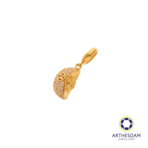 Arthesdam Jewellery 916 Gold Sparkling Ingot with 福 Charm
