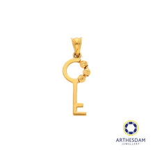 Load image into Gallery viewer, Arthesdam Jewellery 916 Gold Circle with Ball Key Pendant
