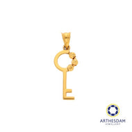 Arthesdam Jewellery 916 Gold Circle with Ball Key Pendant