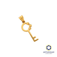 Load image into Gallery viewer, Arthesdam Jewellery 916 Gold Circle with Ball Key Pendant
