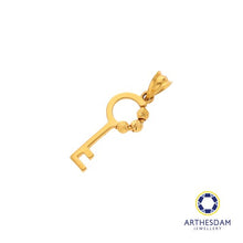 Load image into Gallery viewer, Arthesdam Jewellery 916 Gold Circle with Ball Key Pendant
