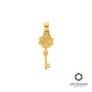 Arthesdam Jewellery 916 Gold Clover Key Pendant