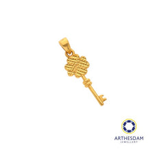 Load image into Gallery viewer, Arthesdam Jewellery 916 Gold Clover Key Pendant
