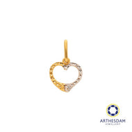 Arthesdam Jewellery 916 Gold Two-toned Faceted Heart Pendant