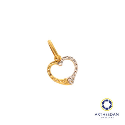 Arthesdam Jewellery 916 Gold Two-toned Faceted Heart Pendant