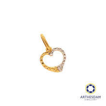 Load image into Gallery viewer, Arthesdam Jewellery 916 Gold Two-toned Faceted Heart Pendant
