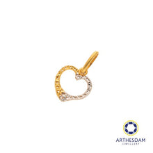 Load image into Gallery viewer, Arthesdam Jewellery 916 Gold Two-toned Faceted Heart Pendant
