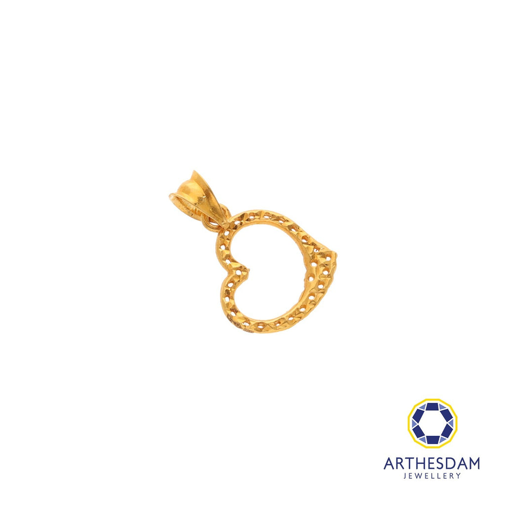 Arthesdam Jewellery 916 Gold Faceted Heart Pendant
