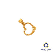 Load image into Gallery viewer, Arthesdam Jewellery 916 Gold Faceted Heart Pendant

