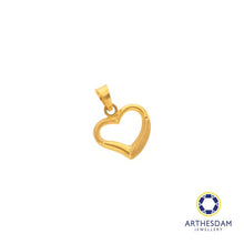 Load image into Gallery viewer, Arthesdam Jewellery 916 Gold Heart with Matte Pendant

