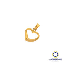Load image into Gallery viewer, Arthesdam Jewellery 916 Gold Heart with Matte Pendant
